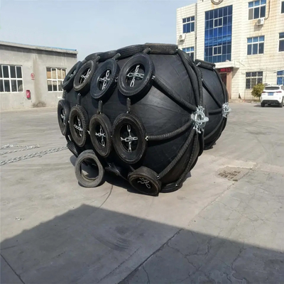 High Tensile Black Rubber Pneumatic Rubber Fender Yokohama 4.5*12.0m For Large Vessels