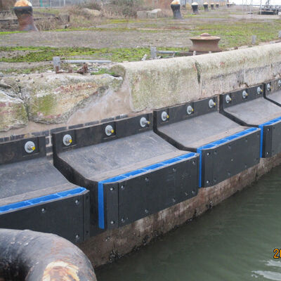 Marine V Fender Dock Bumper with High Energy Absorption Durable Rubber Construction and Low Maintenance